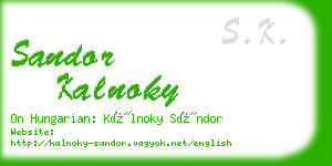 sandor kalnoky business card